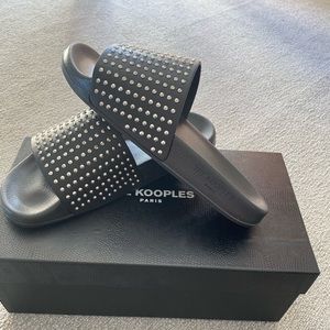 Black Leather slides
